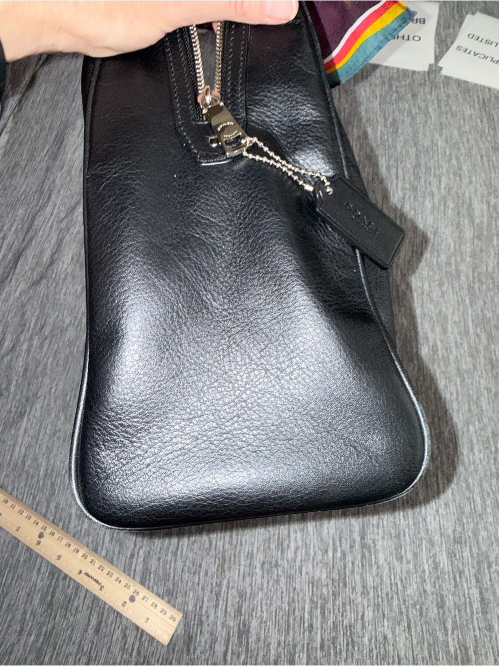 Coach Black Leather Taylor Satchel with Pink Scarf Accent - Picture 12 of 16